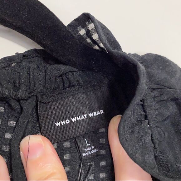 Who What Wear Black High Neck Ruffle Blouse - Picture 6 of 8